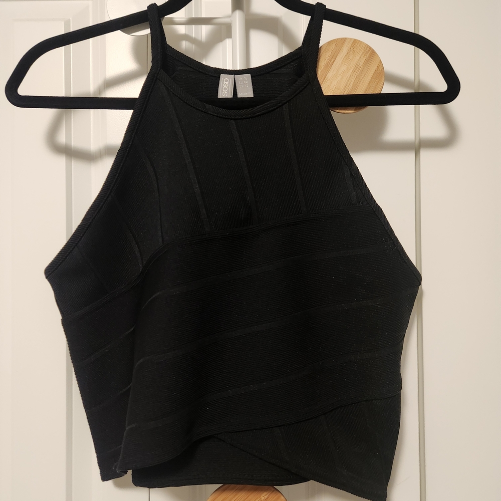 ASOS Black Ribbed Crop Top